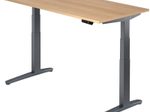 HAMMERBACHER XBHM16 höhenverstellbarer Schreibtisch 65,0 - 130,0 cm -  elektrisch eiche / grafit