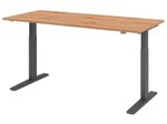 HAMMERBACHER XMKA19 höhenverstellbarer Schreibtisch 70,0 - 120,0 cm - elektrisch asteiche / grafit