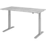 HAMMERBACHER XMKA16 höhenverstellbarer Schreibtisch 70,0 - 120,0 cm - elektrisch beton / silber