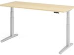 HAMMERBACHER XBHM19 höhenverstellbarer Schreibtisch 65,0 - 130,0 cm -  elektrisch ahorn / silber