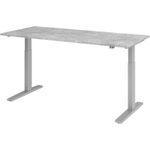 HAMMERBACHER XMKA19 höhenverstellbarer Schreibtisch 70,0 - 120,0 cm - elektrisch beton / silber