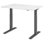 HAMMERBACHER XMKA12 höhenverstellbarer Schreibtisch 70,0 - 120,0 cm - elektrisch weiß / grafit