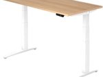 HAMMERBACHER XBHM16 höhenverstellbarer Schreibtisch 65,0 - 130,0 cm -  elektrisch eiche / weiß