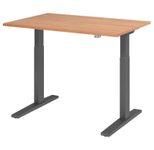 HAMMERBACHER XMKA12 höhenverstellbarer Schreibtisch 70,0 - 120,0 cm - elektrisch nussbaum / grafit