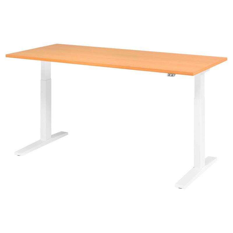 HAMMERBACHER XMKA19 höhenverstellbarer Schreibtisch 70,0 - 120,0 cm - elektrisch buche / weiß