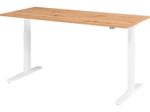 HAMMERBACHER XMKA19 höhenverstellbarer Schreibtisch 70,0 - 120,0 cm - elektrisch asteiche / weiß