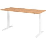 HAMMERBACHER XMKA19 höhenverstellbarer Schreibtisch 70,0 - 120,0 cm - elektrisch asteiche / weiß