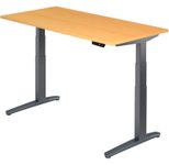 HAMMERBACHER XBHM16 höhenverstellbarer Schreibtisch 65,0 - 130,0 cm - elektrisch buche / grafit