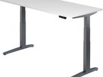 HAMMERBACHER XBHM19 höhenverstellbarer Schreibtisch 65,0 - 130,0 cm - elektrisch weiß / grafit