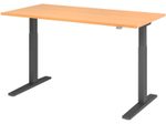 HAMMERBACHER XMKA16 höhenverstellbarer Schreibtisch 70,0 - 120,0 cm - elektrisch buche / grafit