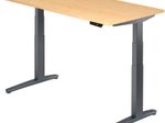 HAMMERBACHER XBHM16 höhenverstellbarer Schreibtisch 65,0 - 130,0 cm - elektrisch ahorn / grafit