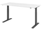 HAMMERBACHER XMKA19 höhenverstellbarer Schreibtisch 70,0 - 120,0 cm - elektrisch weiß / grafit