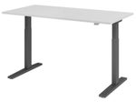 HAMMERBACHER XMKA16 höhenverstellbarer Schreibtisch 70,0 - 120,0 cm - elektrisch lichtgrau / grafit