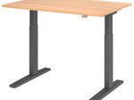 HAMMERBACHER XMKA12 höhenverstellbarer Schreibtisch 70,0 - 120,0 cm - elektrisch eiche / grafit