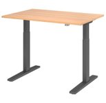 HAMMERBACHER XMKA12 höhenverstellbarer Schreibtisch 70,0 - 120,0 cm - elektrisch eiche / grafit