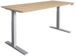 HAMMERBACHER XMKA19 höhenverstellbarer Schreibtisch 70,0 - 120,0 cm - elektrisch eiche / silber