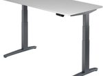 HAMMERBACHER XBHM16 höhenverstellbarer Schreibtisch 65,0 - 130,0 cm - elektrisch lichtgrau / grafit