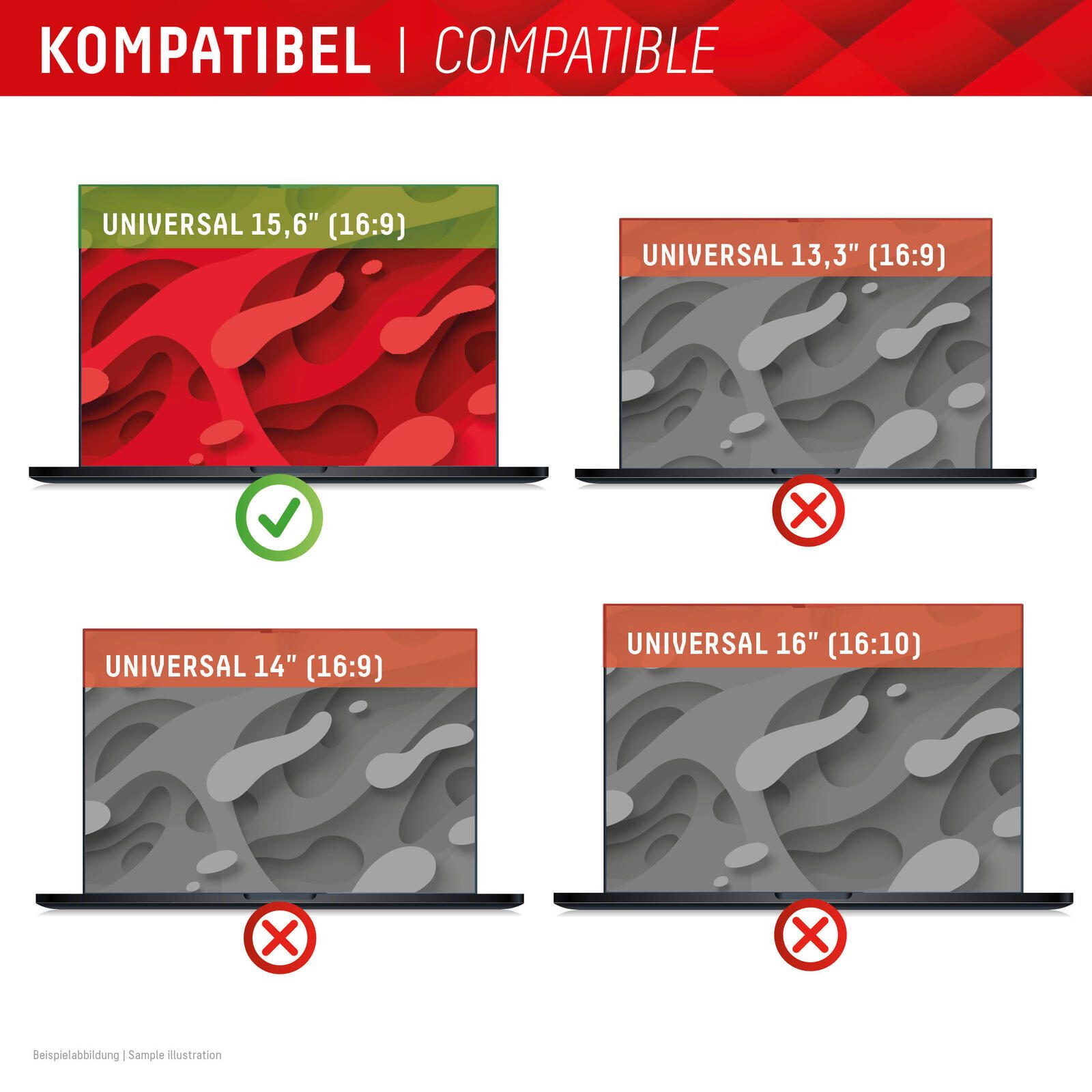 DISPLEX PRIVACY SAFE Wiederablösbarer 2-Wege Blickschutzfilter für Laptop/ Notebook (randlos/frameless) 15,6'' (16:9)