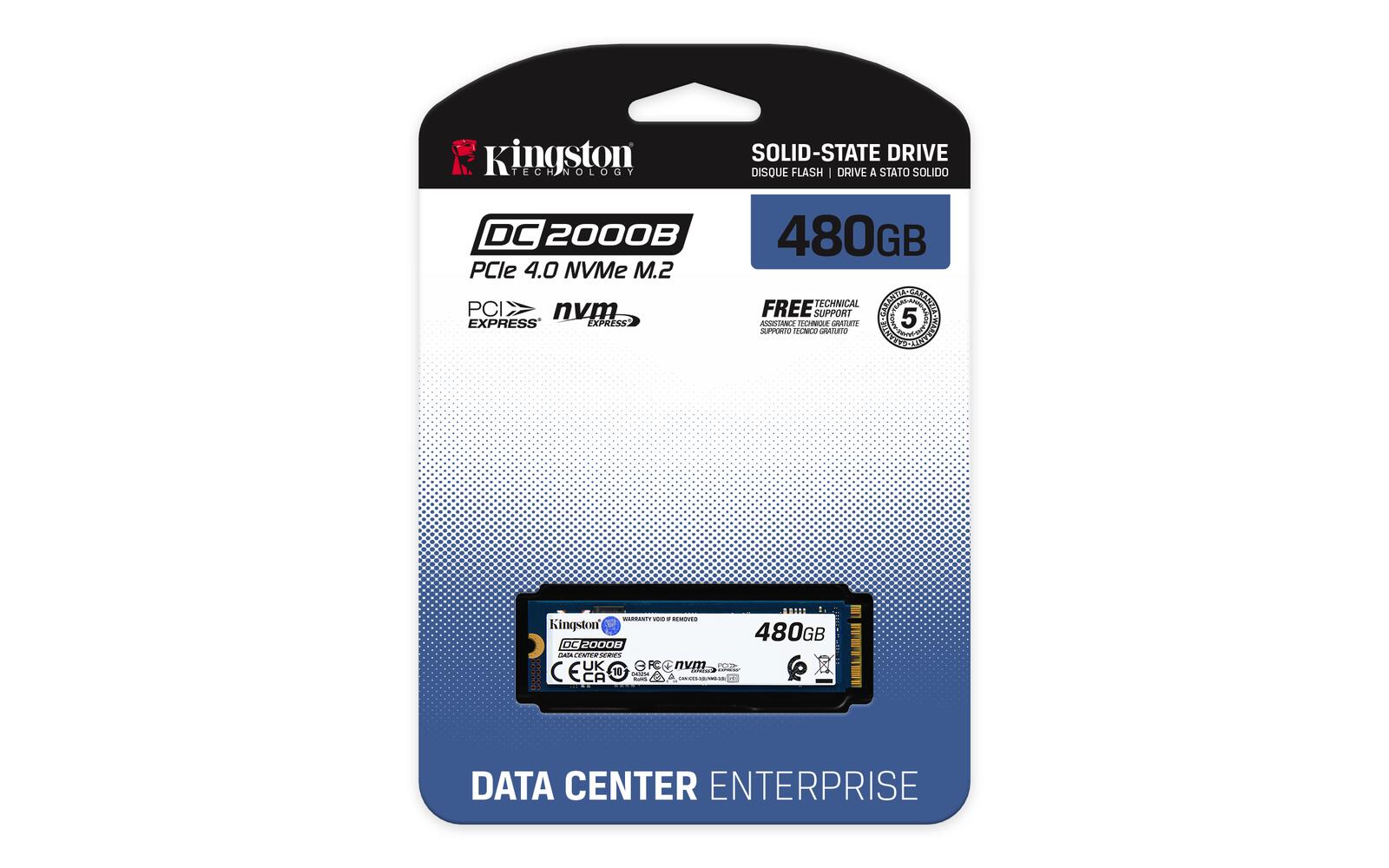 Kingston DC2000B PCIe 4.0 NVMe M.2 SSD - 480GB