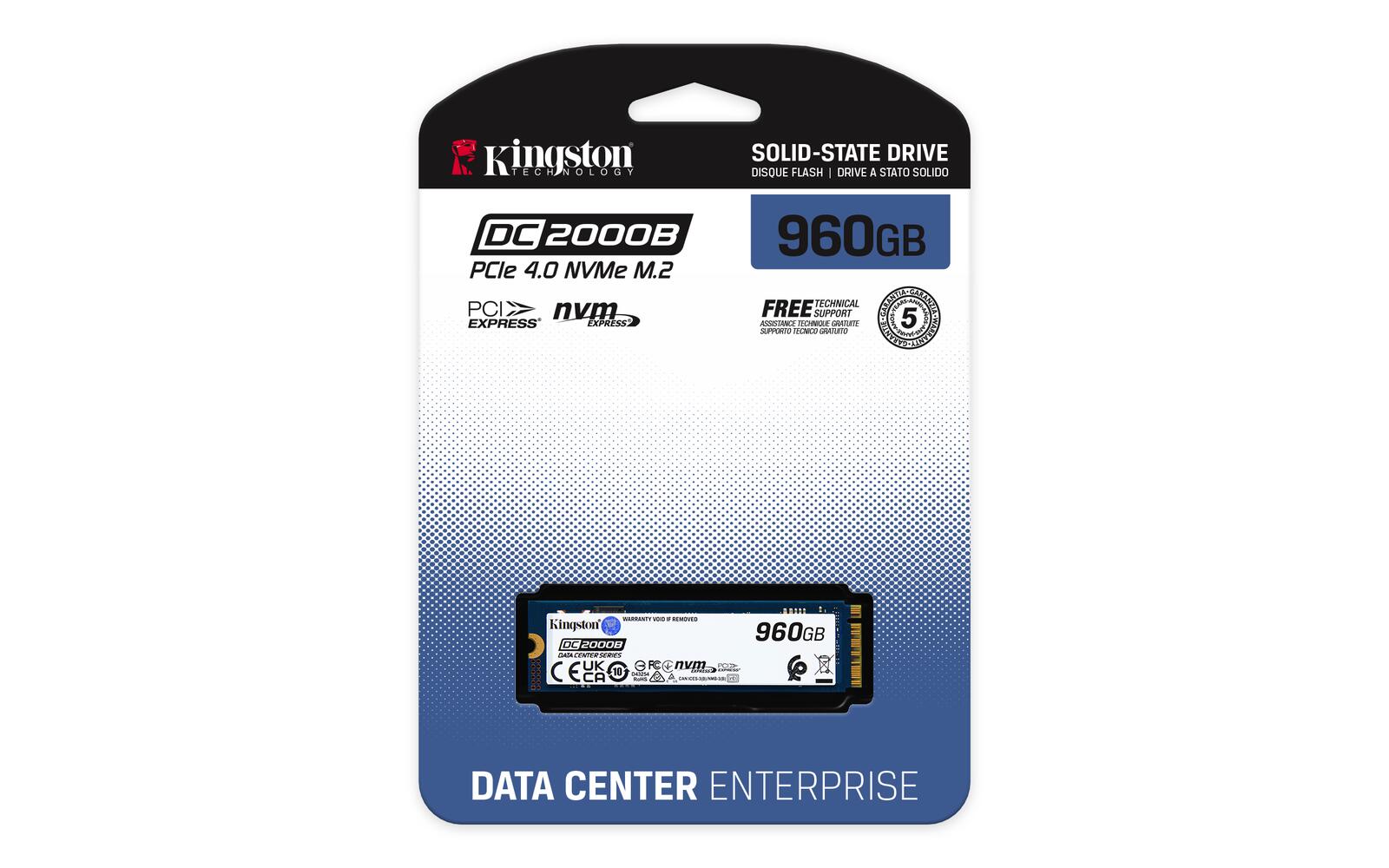 Kingston DC2000B PCIe 4.0 NVMe M.2 SSD - 960GB