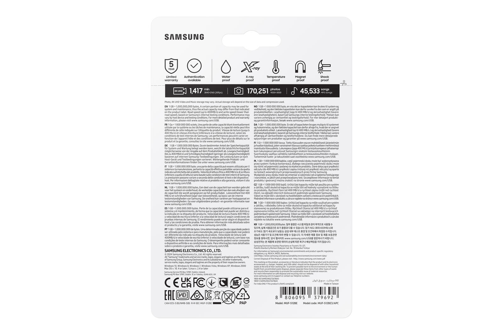 Samsung USB 3.1 Flash Drive BAR Plus Champagne Silver  (2024) - 512GB