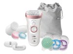 Braun Silk-épil 9 SkinSpa SensoSmart 9/970 - Epiliergerät - weiß/goldfarben rosa - mit Gesichtsreinigungsbürste