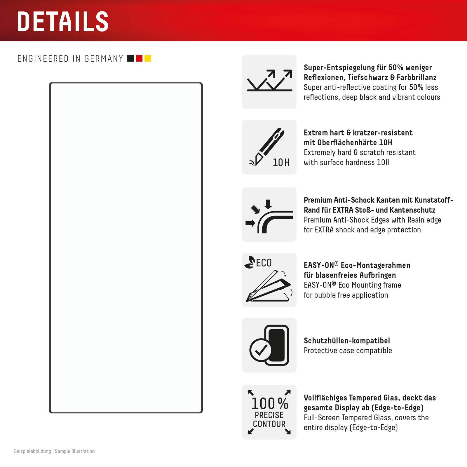 DISPLEX Premium Anti-Reflex Panzerglas (super-entspiegelt, FC, 10H) für Samsung Galaxy S24 Ultra