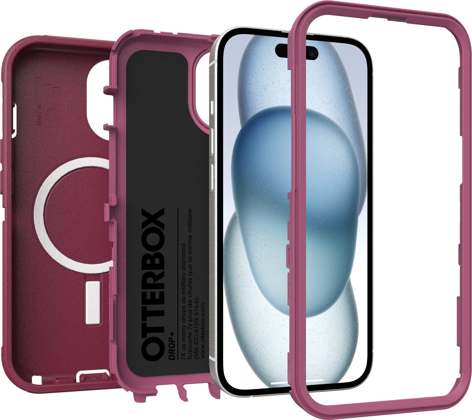 OtterBox Defender MagSafe für das Apple iPhone 16e/15/14/13 - Foxberry - pink