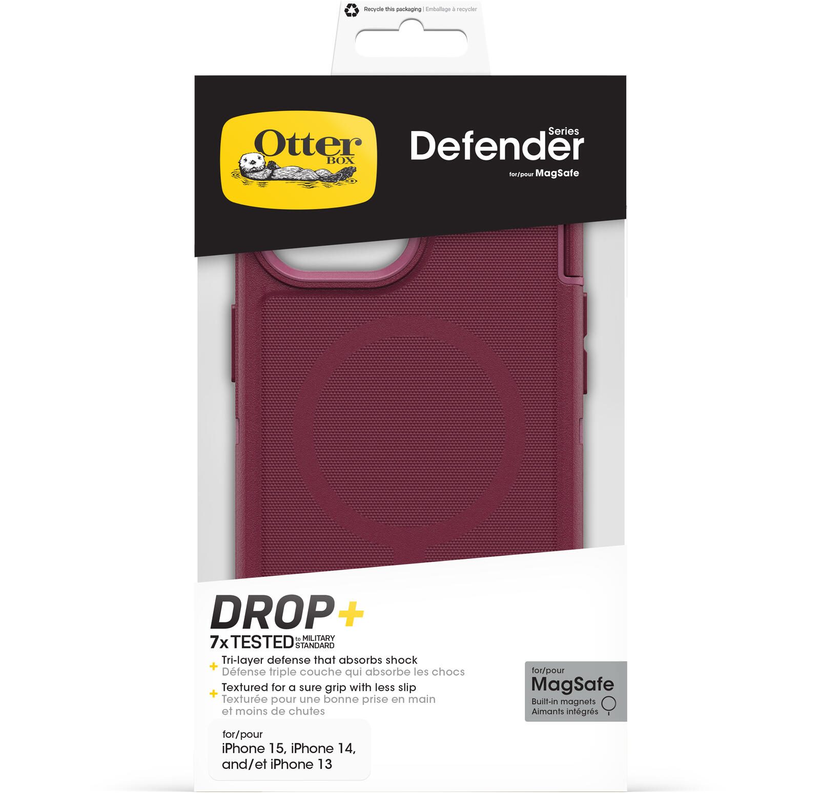 OtterBox Defender MagSafe für das Apple iPhone 16e/15/14/13 - Foxberry - pink