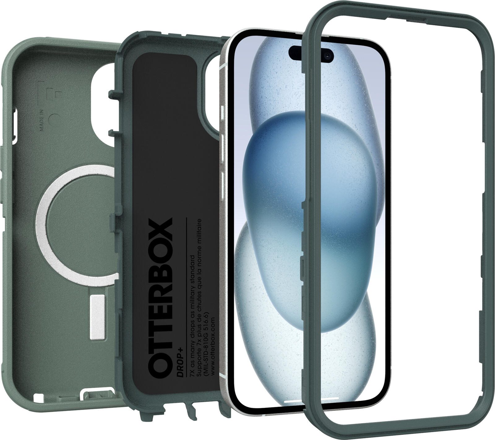 OtterBox Defender MagSafe für das Apple iPhone 16e/15/14/13 - Forest Ranger, green