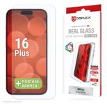 DISPLEX Panzerglas (10H) + Schutzhülle für Apple iPhone 16 Plus