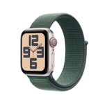 Apple Watch SE (GPS + Cellular) 40mm Aluminiumgehäuse polarstern, Sport Loop Armband seegrün