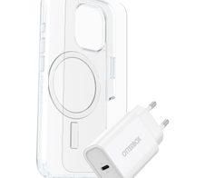 OtterBox KIT Apple iPhone 16 (Symmetry Clear MagSafe / Premium Glass / EU USB-C Wall Charger 30W - white)