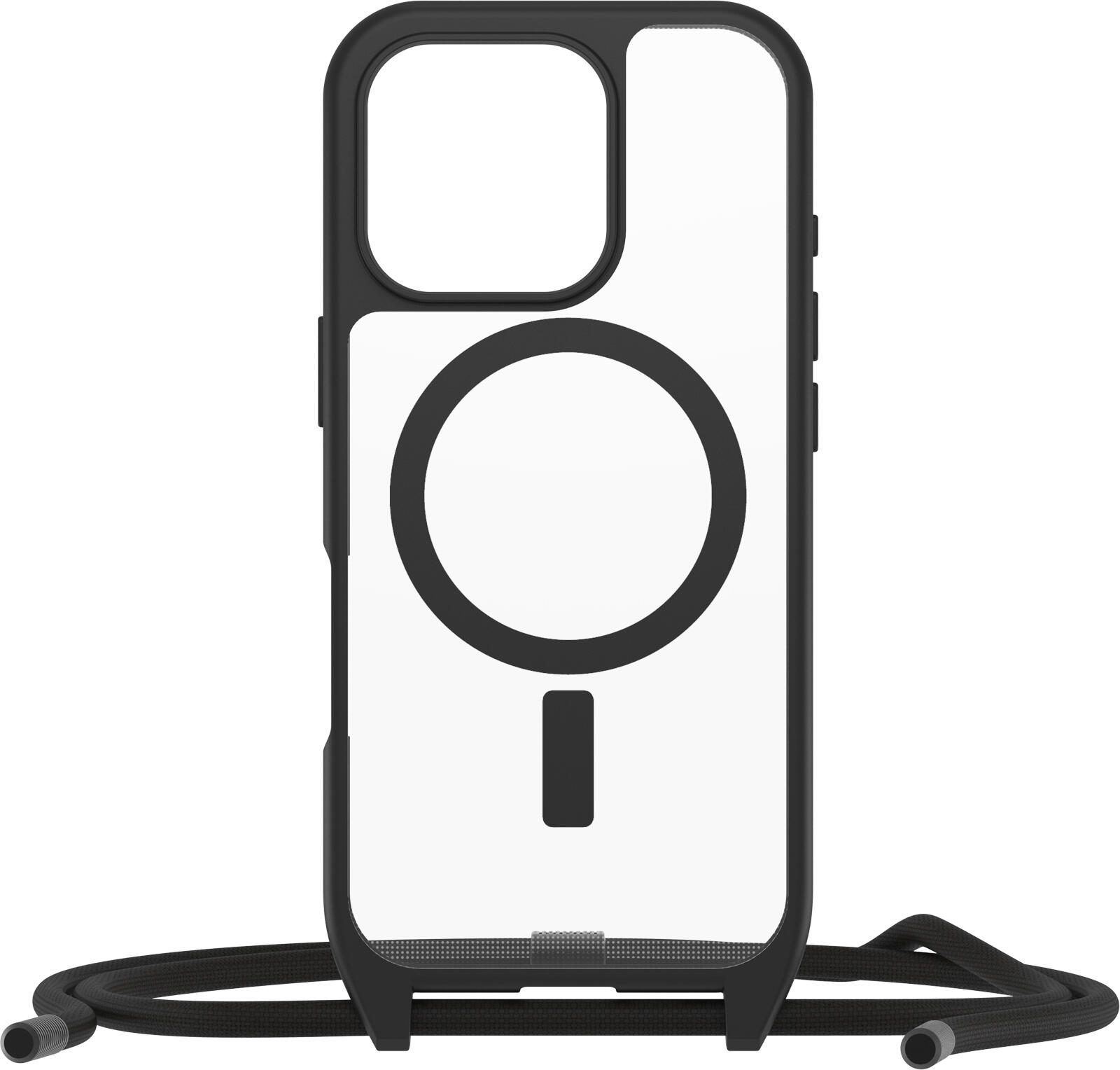 OtterBox React Necklace MagSafe Apple iPhone 16 Pro Black Crystal - clear/black
