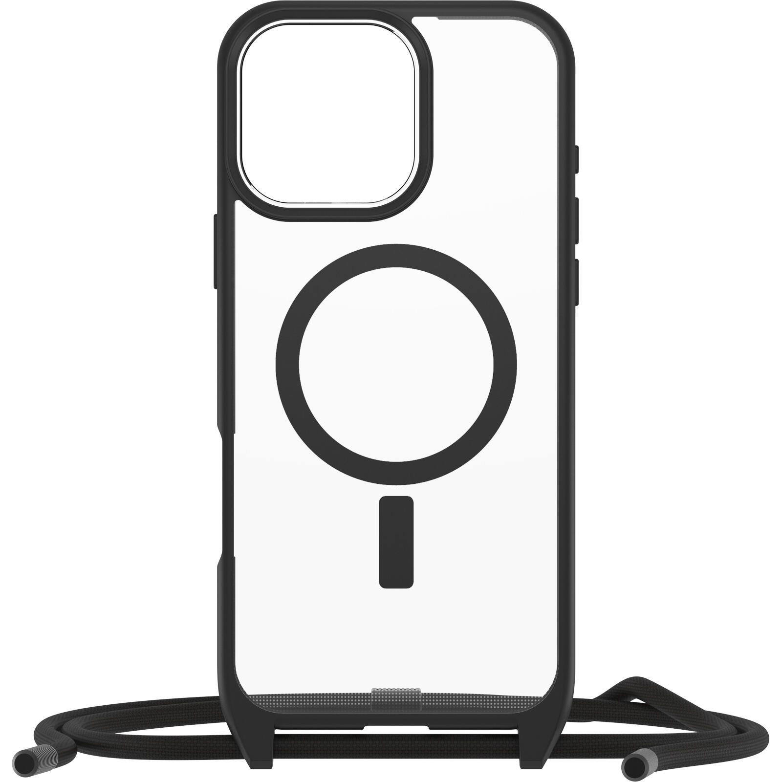 OtterBox React Necklace MagSafe Apple iPhone 16 Pro Max Black Crystal - clear/black