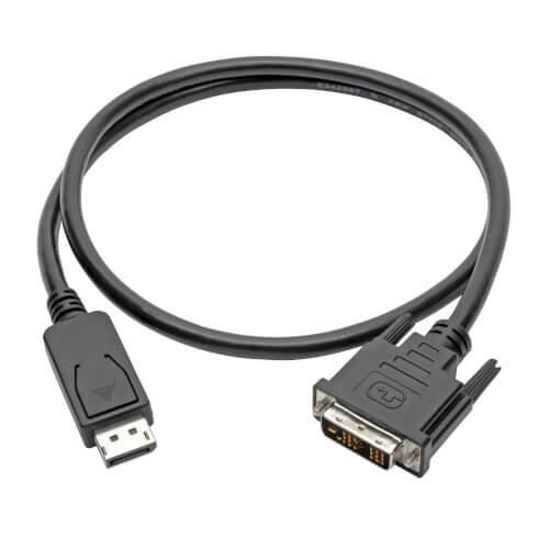 Eaton Tripp Lite Series DisplayPort zu DVI Adapterkabel (DP mit Verriegelungen auf DVI-D Single Link Stecker/Stecker), 3 ft. (0.9 m)