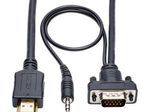 Eaton Tripp Lite Series HDMI zu VGA + Audio Active Adapterkabel (HDMI auf Niedrigprofil HD15 + 3.5 mm Stecker/Stecker), 3 ft. (0.9 m)