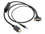 Eaton Tripp Lite Series HDMI zu VGA + Audio Active Adapterkabel (HDMI auf Niedrigprofil HD15 + 3.5 mm Stecker/Stecker), 3 ft. (0.9 m)