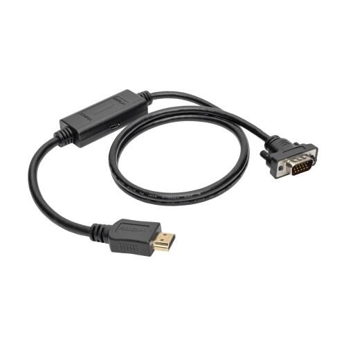 Eaton Tripp Lite Series HDMI zu VGA Active Adapterkabel (HDMI auf Niedrigprofil HD15 Stecker/Stecker), 6 ft. (1.8 m)