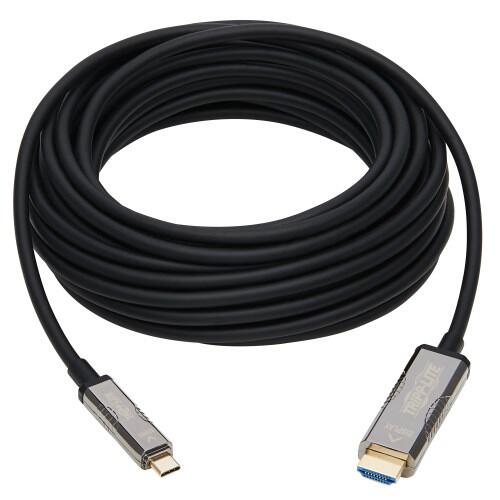 Eaton Tripp Lite Series High-Speed USB-C zu HDMI Fiber Active Optical Kabel (AOC) - UHD 4K 60 Hz, HDR, CL3 Rated, Schwarz, 20 m