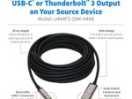 Eaton Tripp Lite Series High-Speed USB-C zu HDMI Fiber Active Optical Kabel (AOC) - UHD 4K 60 Hz, HDR, CL3 Rated, Schwarz, 20 m