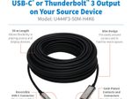 Eaton Tripp Lite Series High-Speed USB-C zu HDMI Fiber Active Optical Kabel (AOC) - UHD 4K 60 Hz, HDR, CL3 Rated, Schwarz, 50 m