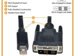 Eaton Tripp Lite Series Mini DisplayPort 1.2 zu DVI Adapterkabel (Stecker/Stecker), 1080p, 6 ft. (1.8 m)