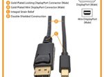 Eaton Tripp Lite Series Mini DisplayPort zu DisplayPort Adapterkabel (Stecker/Stecker), 4K 60 Hz, Schwarz, 10 ft. (3.1 m)