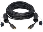 Eaton Tripp Lite Series High-Speed Armored HDMI Fiber Active Optical Kabel (AOC) mit Hooded Verbinder - 4K @ 60 Hz, HDR, IP68, Stecker/Stecker, Schwarz, 30 m 