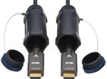 Eaton Tripp Lite Series High-Speed Armored HDMI Fiber Active Optical Kabel (AOC) mit Hooded Verbinder - 4K @ 60 Hz, HDR, IP68, Stecker/Stecker, Schwarz, 50 m 