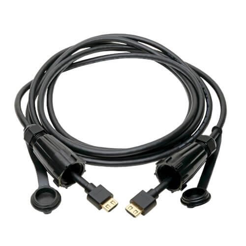 Eaton Tripp Lite Series High-Speed HDMI Kabel (Stecker/Stecker) - 4K 60 Hz, HDR, Industrial, IP68, Hooded Verbinder, Schwarz, 12 ft. (3.66 m)