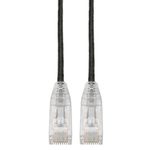 Eaton Tripp Lite Series Cat6 Gigabit Snagless Slim UTP Ethernet Kabel (RJ45 Stecker/Stecker), Schwarz, 6-in. (15.24 cm)
