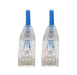 Eaton Tripp Lite Series Cat6 Gigabit Snagless Slim UTP Ethernet Kabel (RJ45 Stecker/Stecker), Blue, 6-in. (15.24 cm)