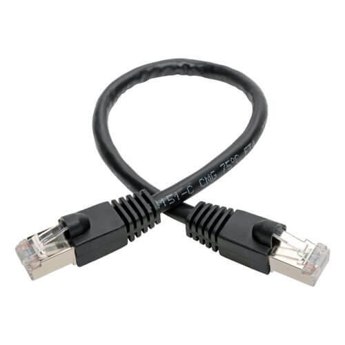 Eaton Tripp Lite Series Cat6a 10G Snagless Shielded STP Ethernet Kabel (RJ45 Stecker/Stecker), PoE, Schwarz, 1 ft. (0.31 m)